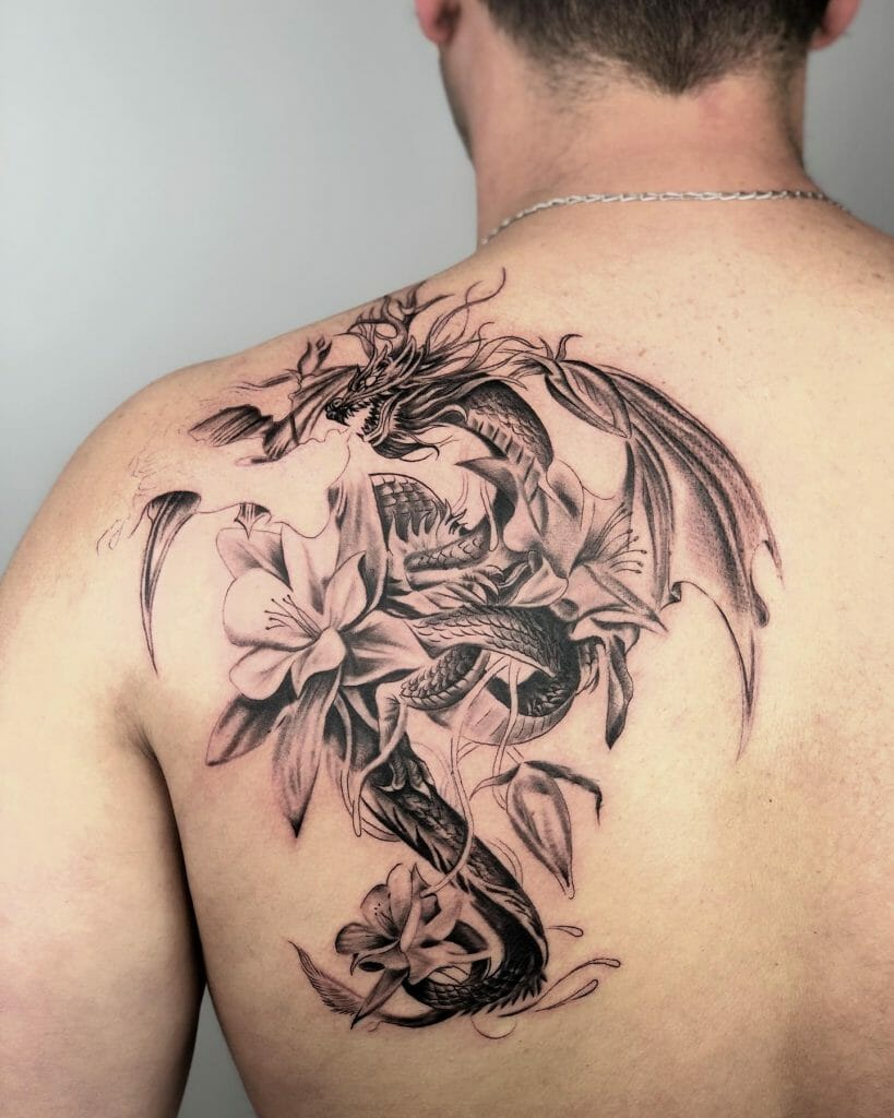 Dragon Tattoo On Shoulder Blade
