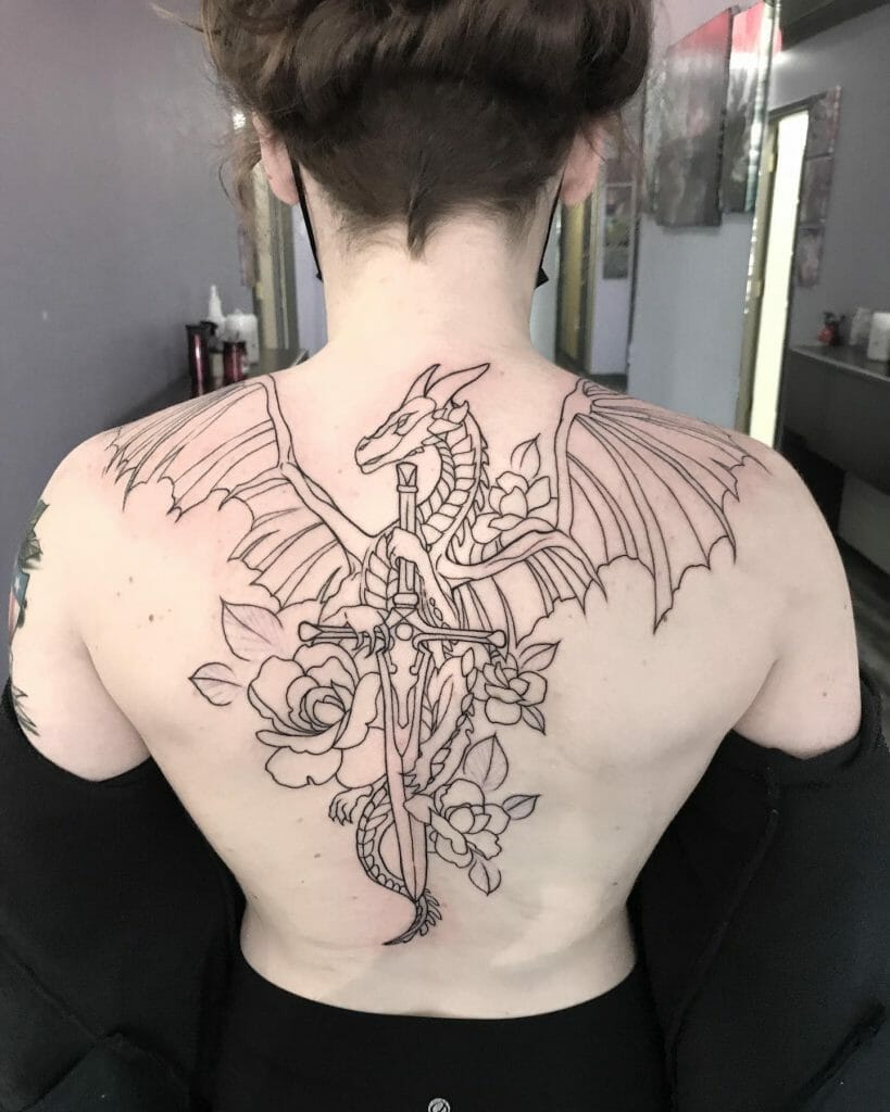 Dragon Wrapped Sword Tattoo Designs