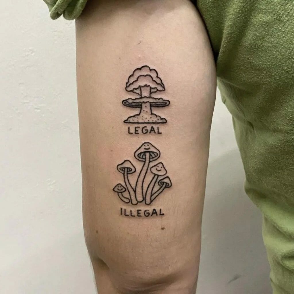 Explosives over Mushrooms Tattoos