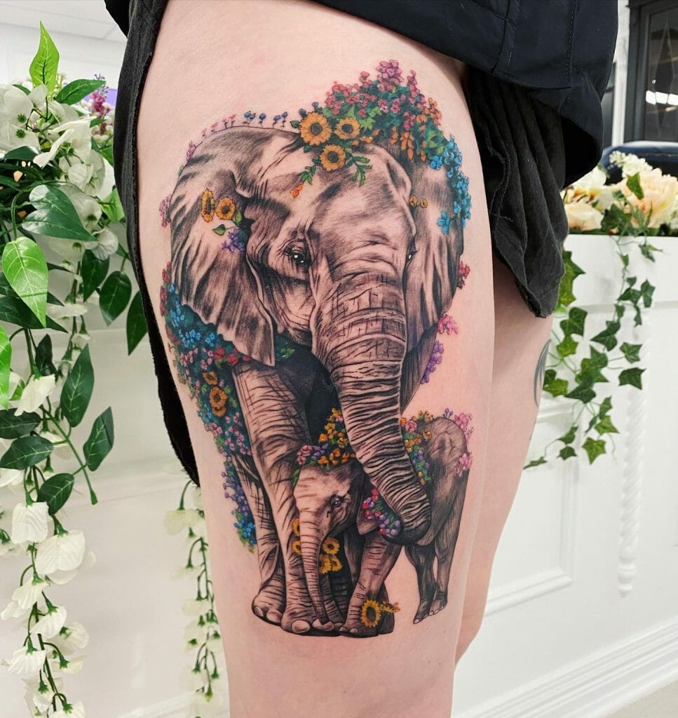 Family Tattoo Of An Elephant
