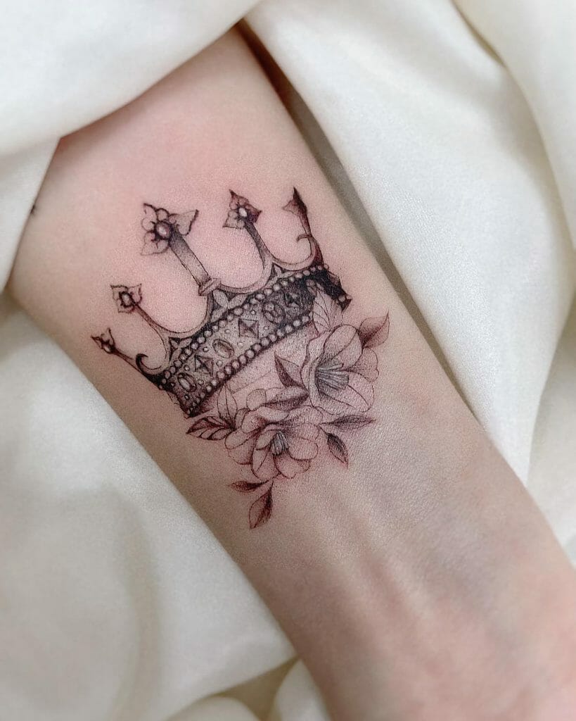 Floral King Crown Tattoo ideas