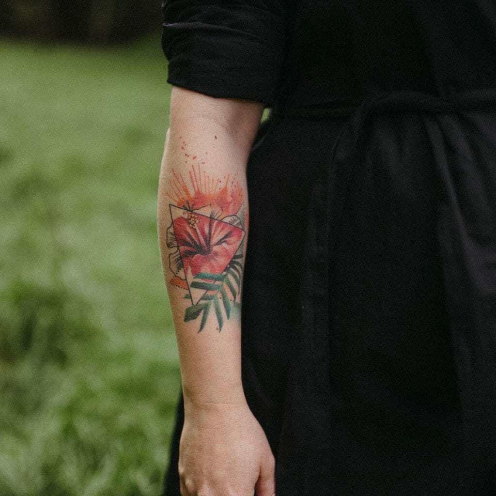 Floral Triangle Tattoo