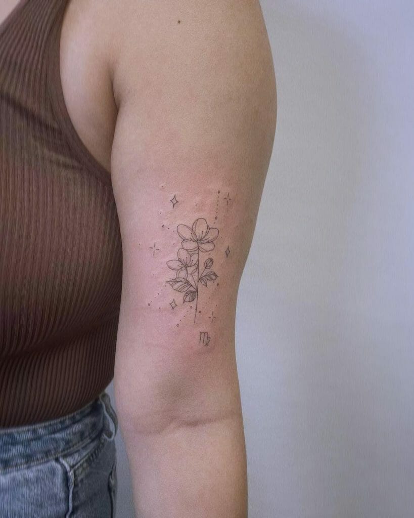 Floral Virgo Tattoo
