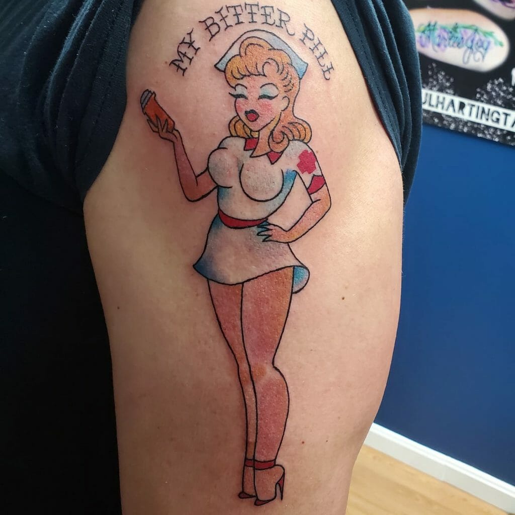 Full Figure Pin-Up Nurse Tattoos ideas
