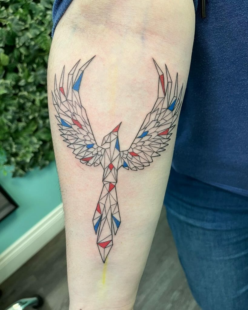 Geometric Small Phoenix Tattoo