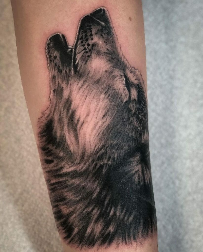 Howling Wolf Tattoo on Forearm