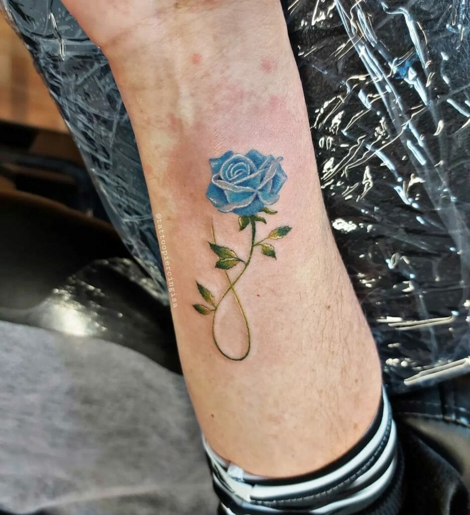 Inverted Rose Tattoos On Forearm ideas