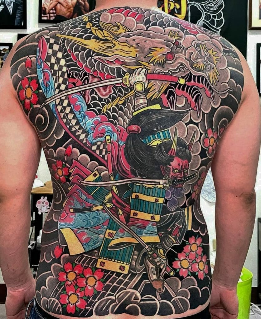 Japanese Dragon Tattoo With Samurai Tattoos