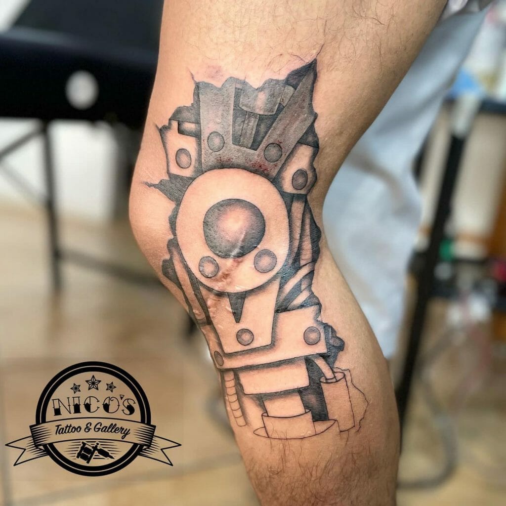 Knee Robot Tattoo