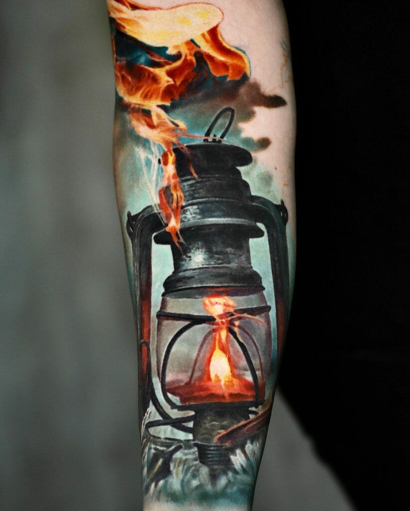 Lantern Half Sleeve Tattoo