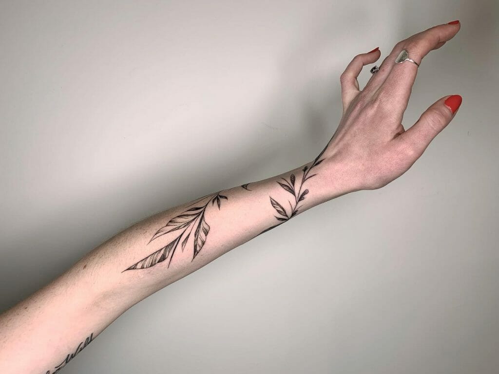 Leafy Vine Tattoo On Wrist