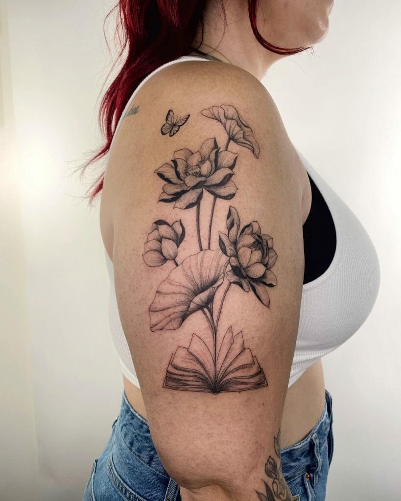 Lotus Flowers Upper Arm Tattoo