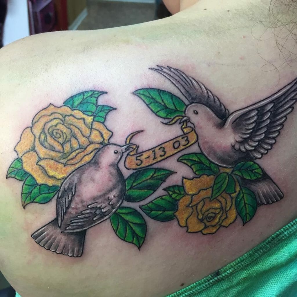 Memorial Yellow Rose Tattoo