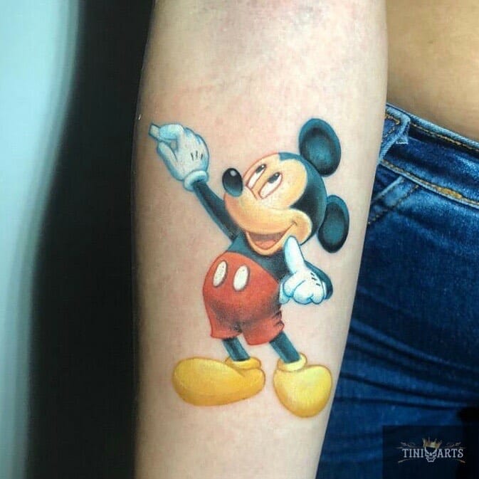 Mickey Mouse With a Chalk Tattoo