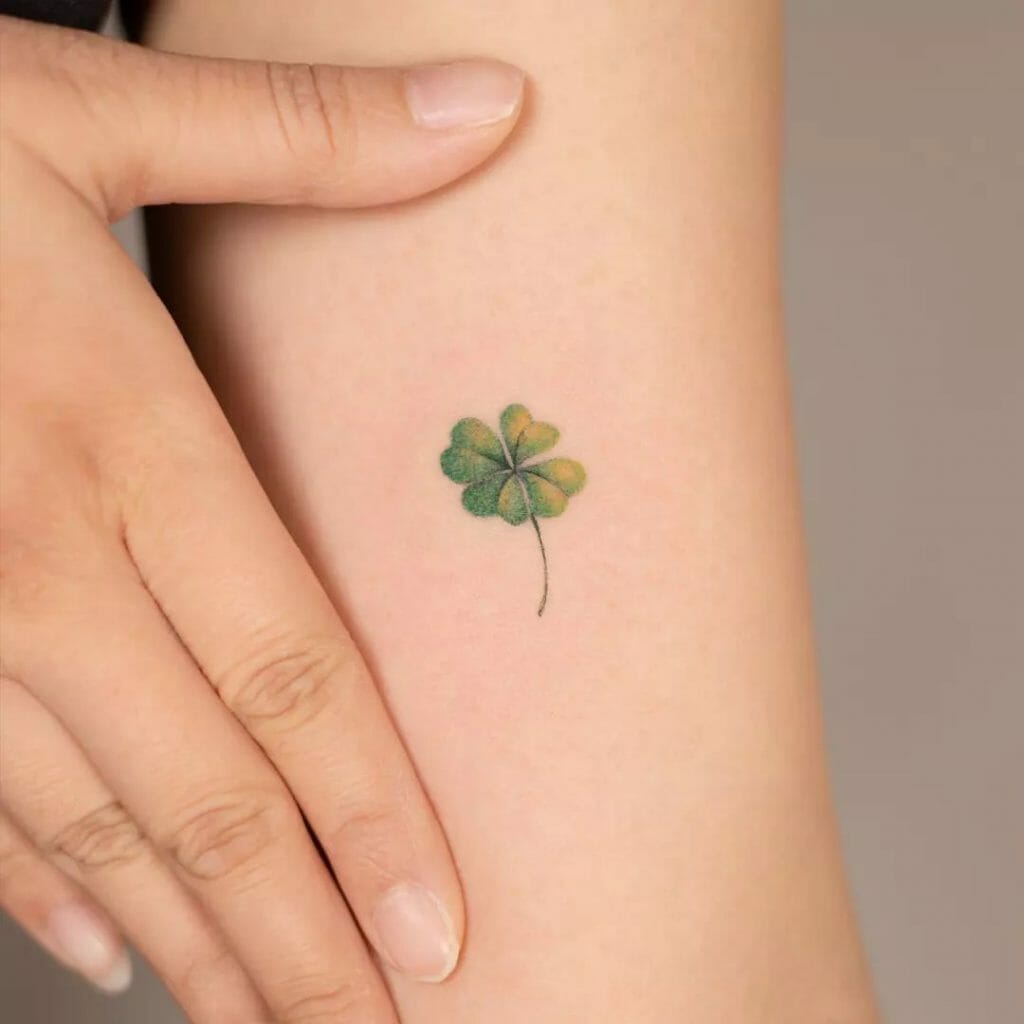 Minimalist Four Leaf Clover Tattoo Small