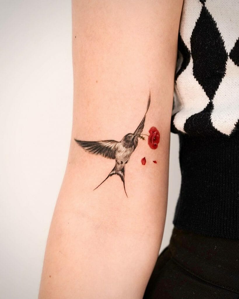 Monochromatic Swallow Tattoo