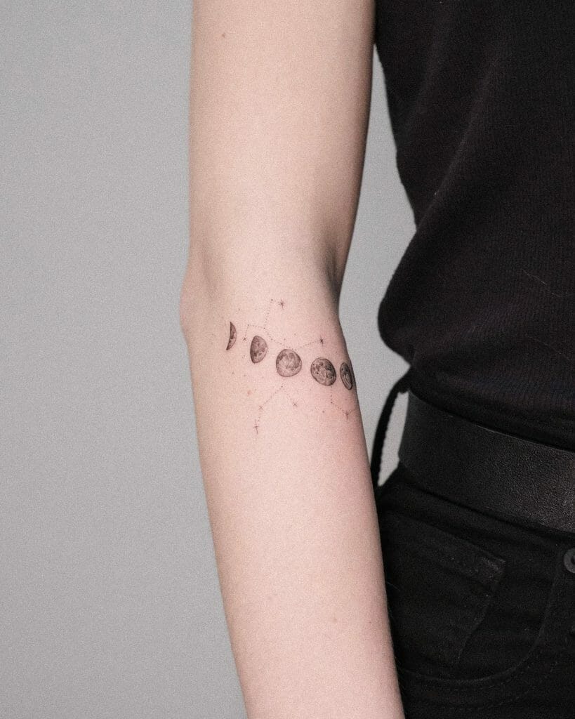Moon Phase Tattoo With Constellation
