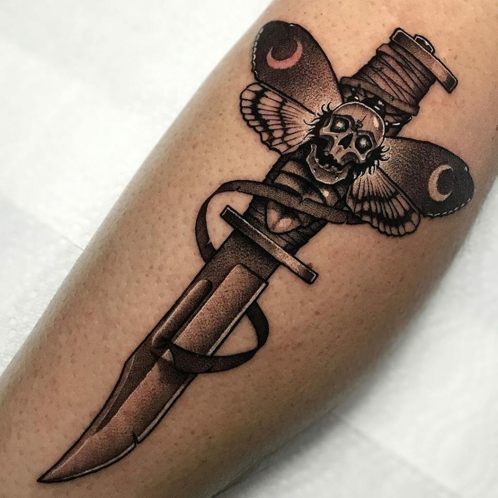 Moth Knife Tattoos