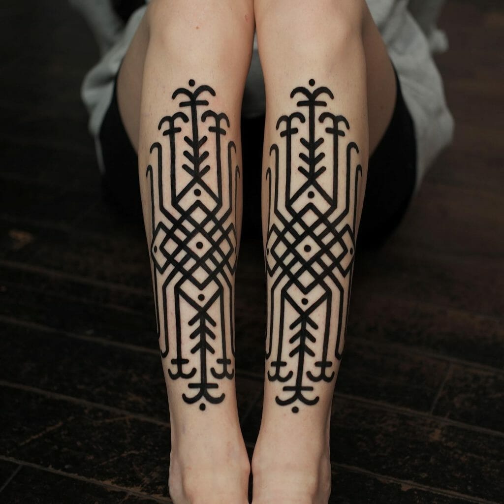 Ornamental Bold Line Tattoo