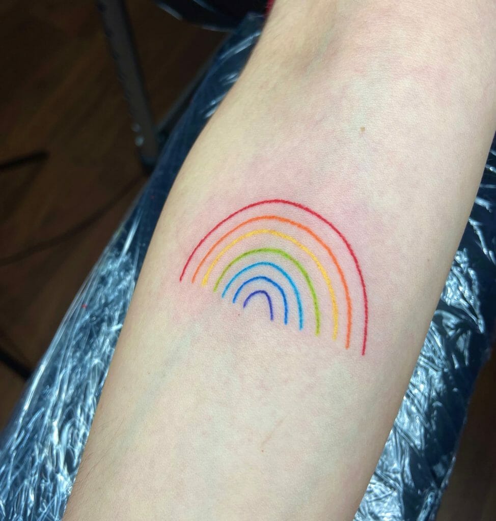 Outline Rainbow Tattoo Design