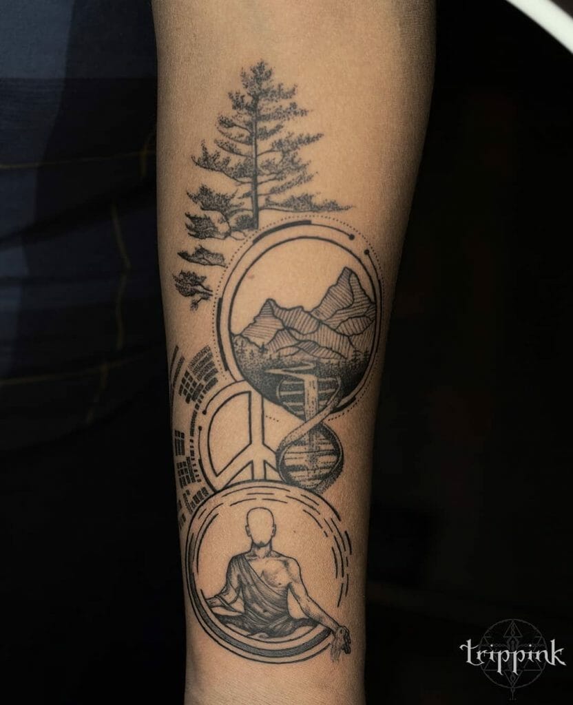 Peace Tattoo Design On Forearm
