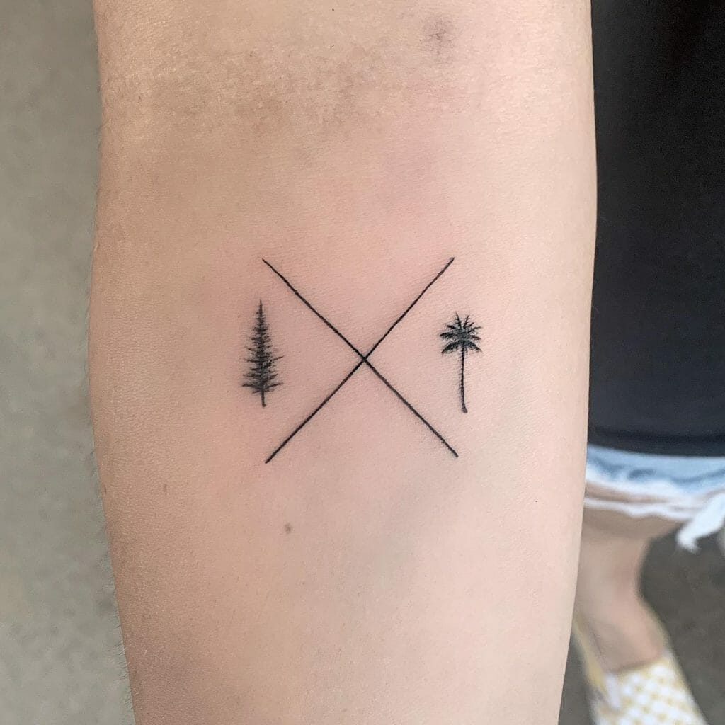 Pine and Palm Tree Tattoo