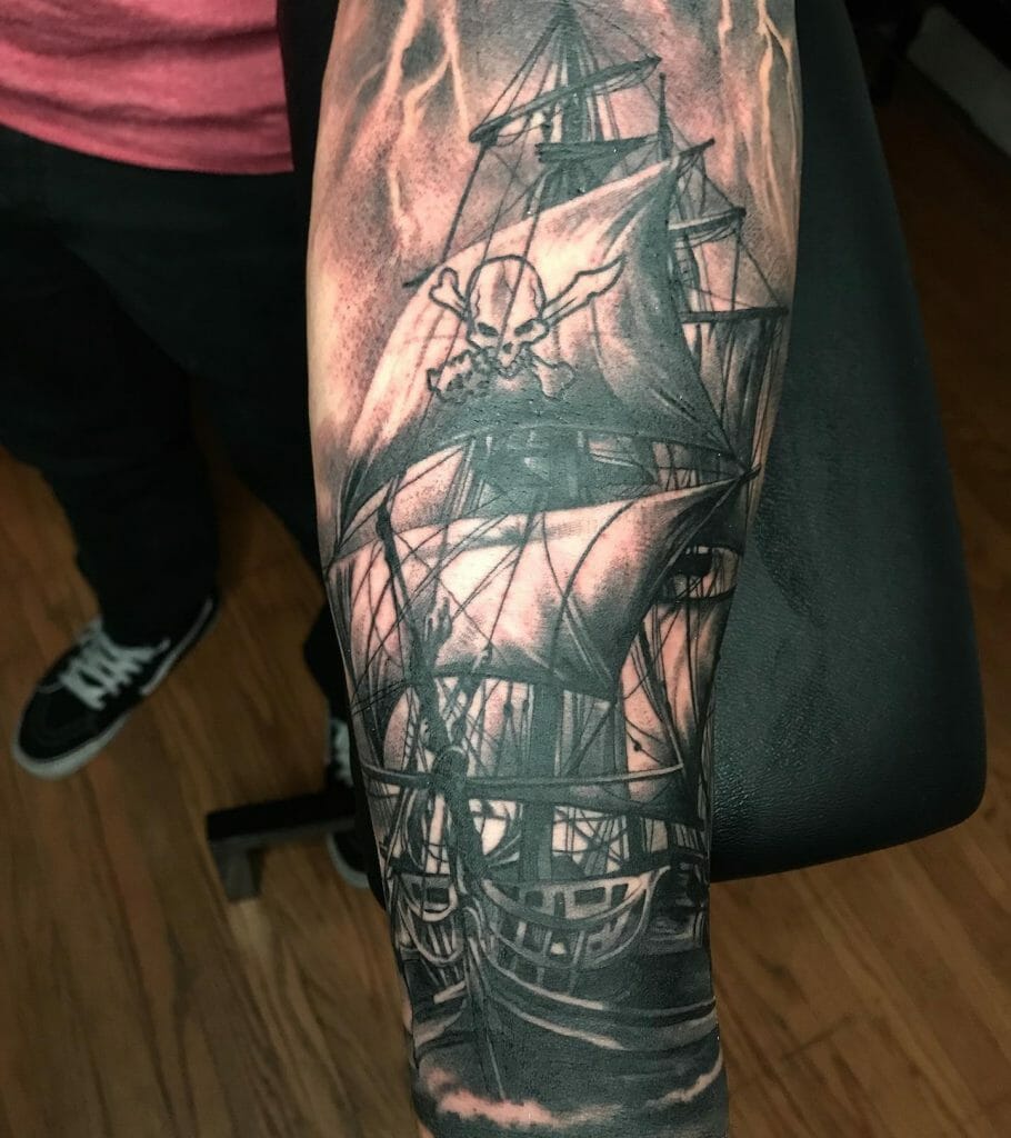 Pirate Ghost Ship And Pirate Ship Tattoos