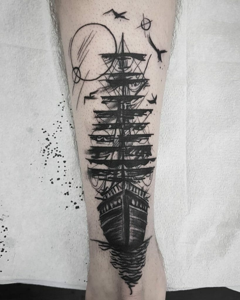 Pirate Ship Traditional Tattoo