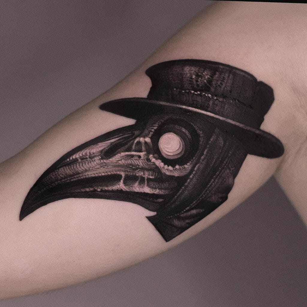 Plague Doctor Dark Art Tattoo With Devil Relevance