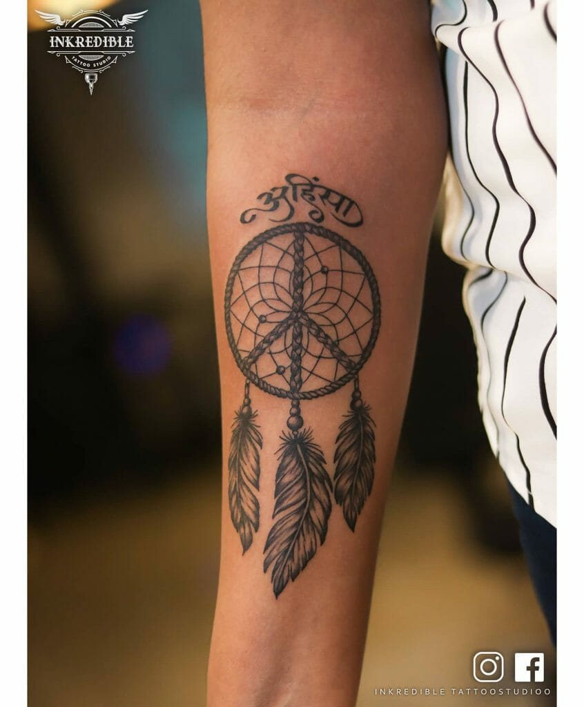 Realistic Peace Tattoo Design On The Forearm