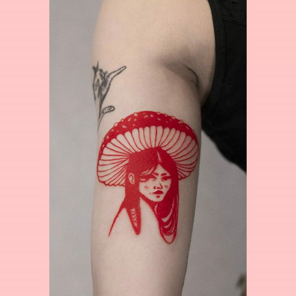 Red Egyptian Witchy Tattoo