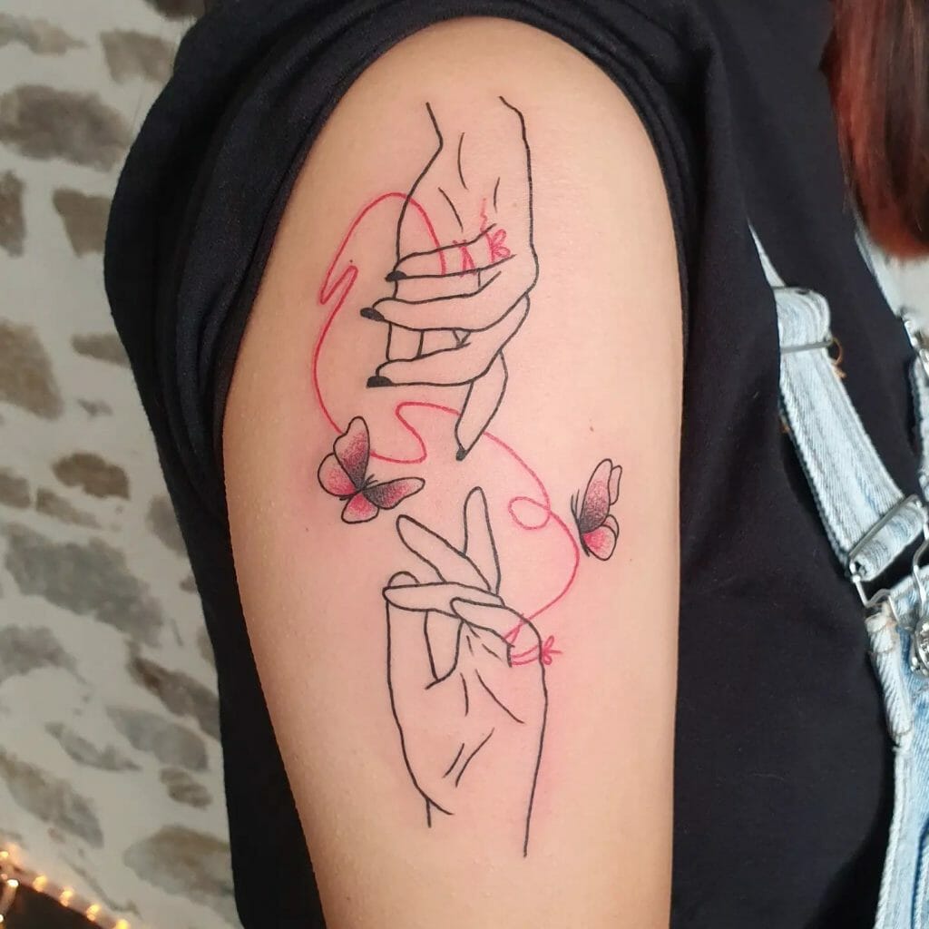 Red String Of Fate Butterfly Tattoo ideas