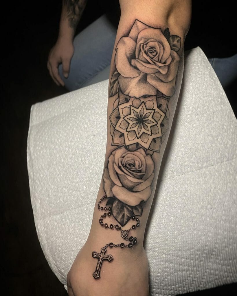 Rosary & Rose Tattoo