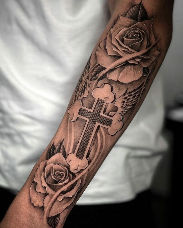 22 Amazing Forearm Cross Tattoos For 2024!