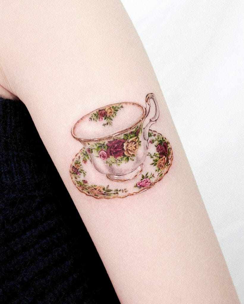 Rose Teacup Tattoo