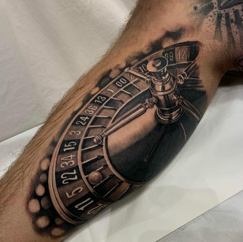 Roulette Wheel Drawing Tattoo