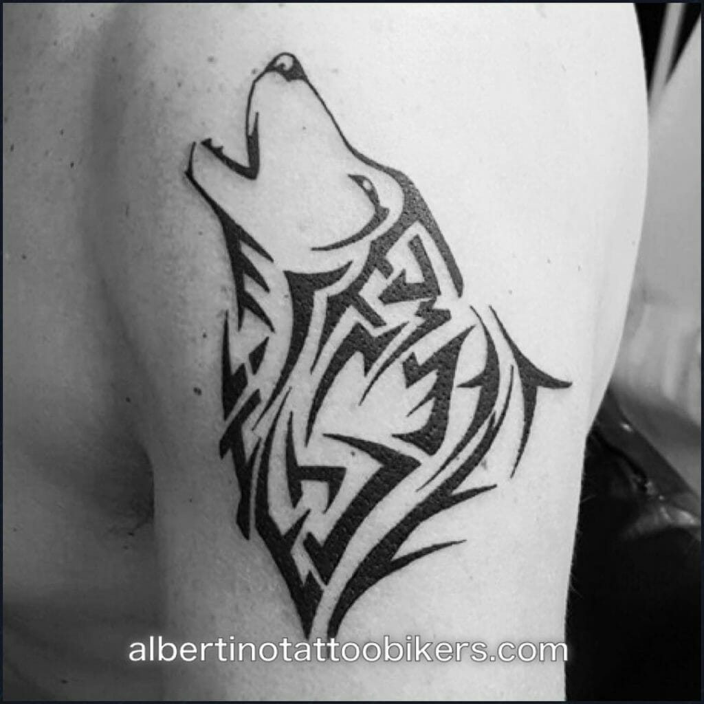 Runes Small Wolf Tattoo