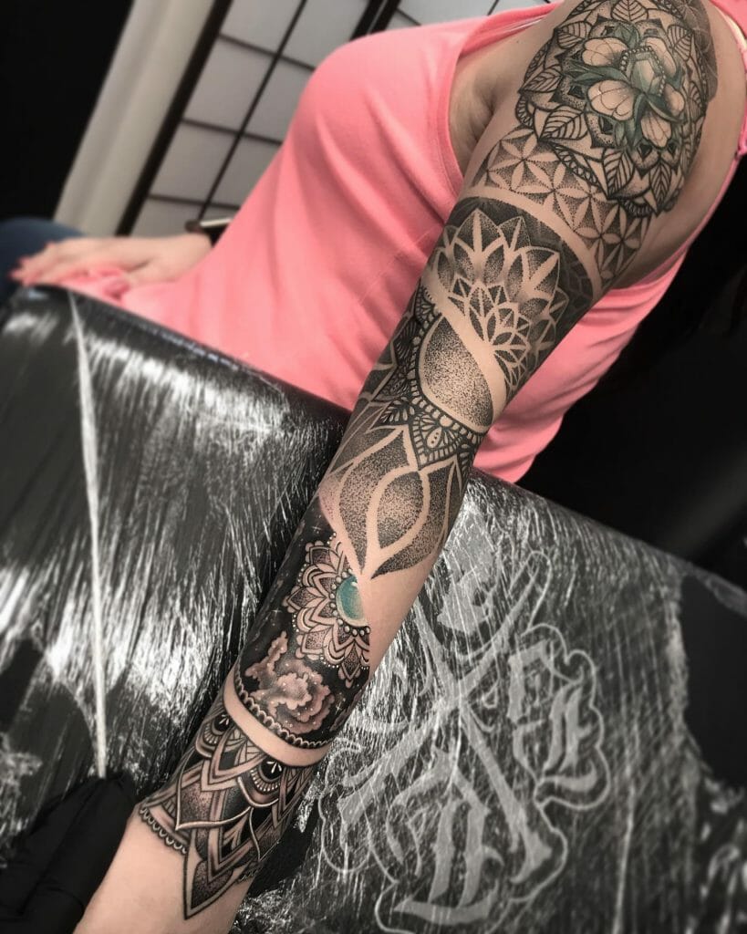 Sellotape Style Inspired Mandala Tattoo