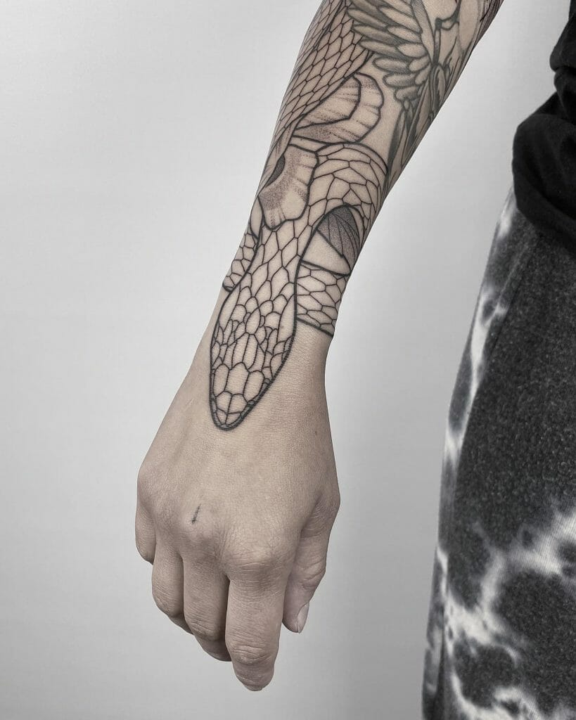 Serpent's Coil Mandala Full Sleeve Tattoo
