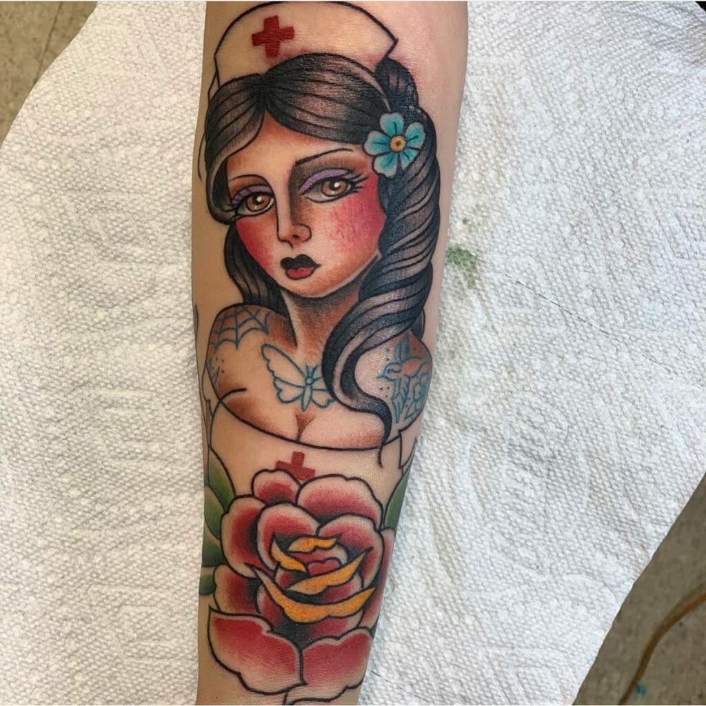 Sexy Pin-Up Nurse Tattoo Design