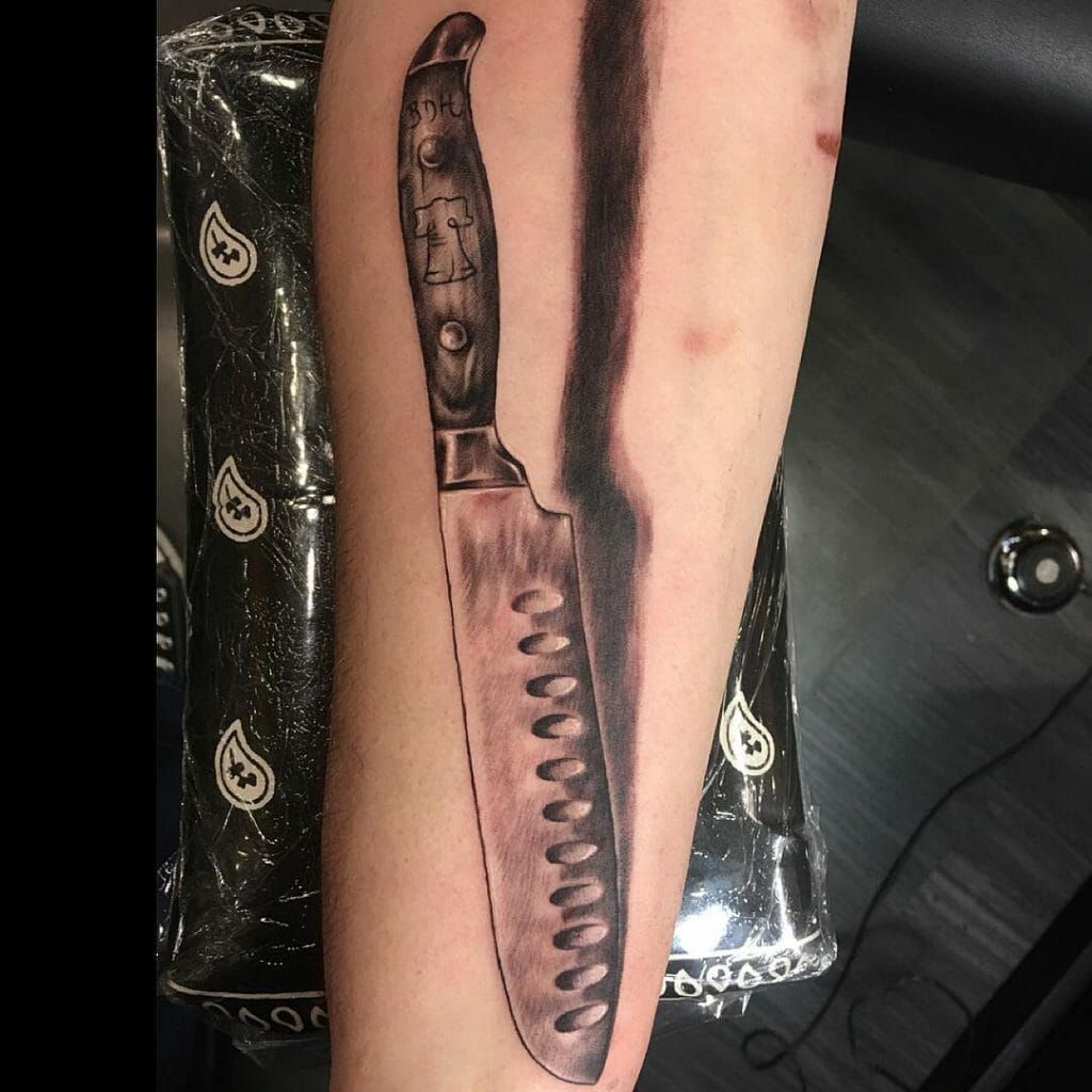 Simple Chef Knife Tattoo