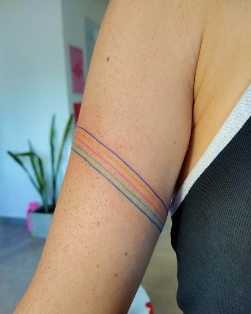 Simple Rainbow Stripe Tattoo