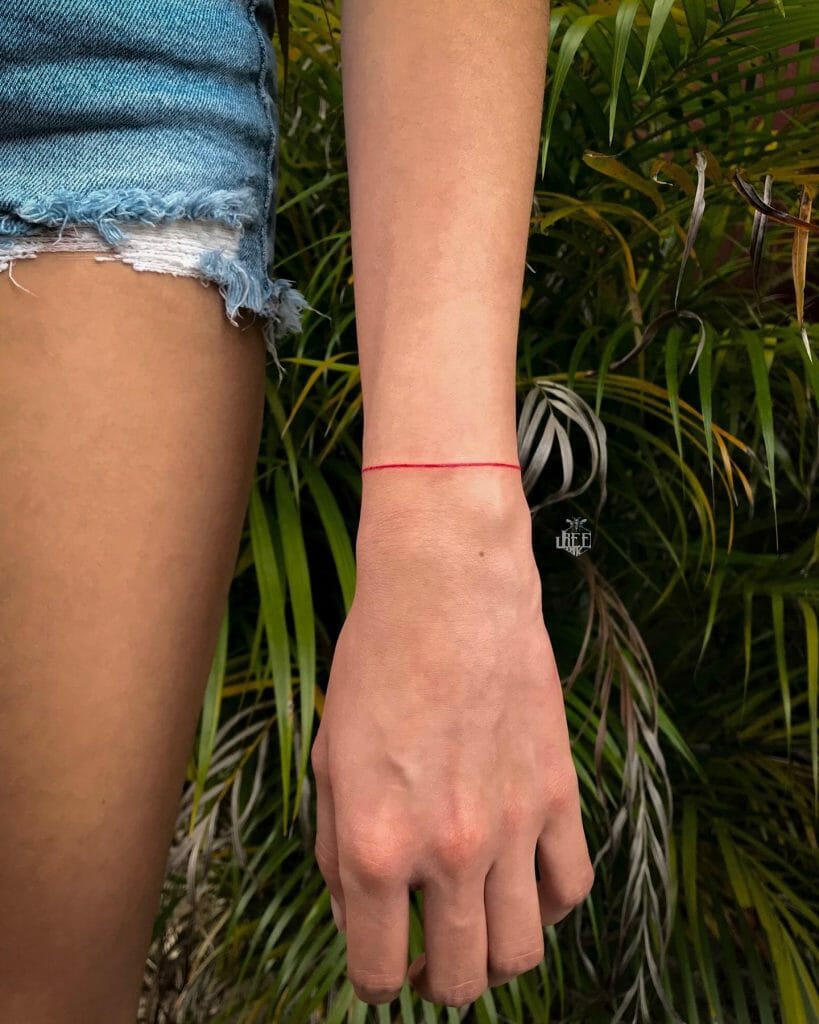 Simple Red String Tattoo Bracelet