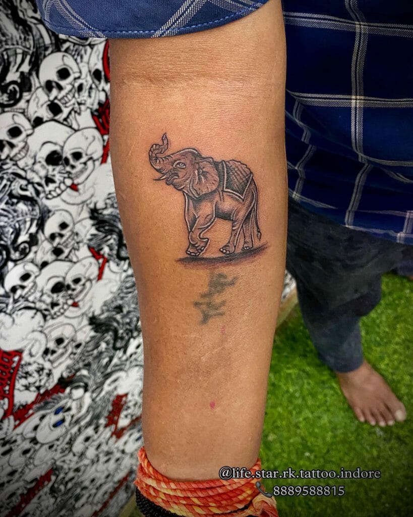 Simple Small Elephant Tattoo