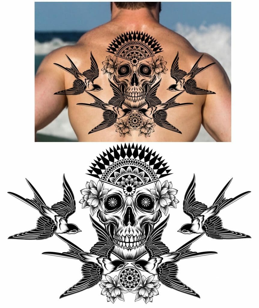 Skull Back Tattoo Ideas