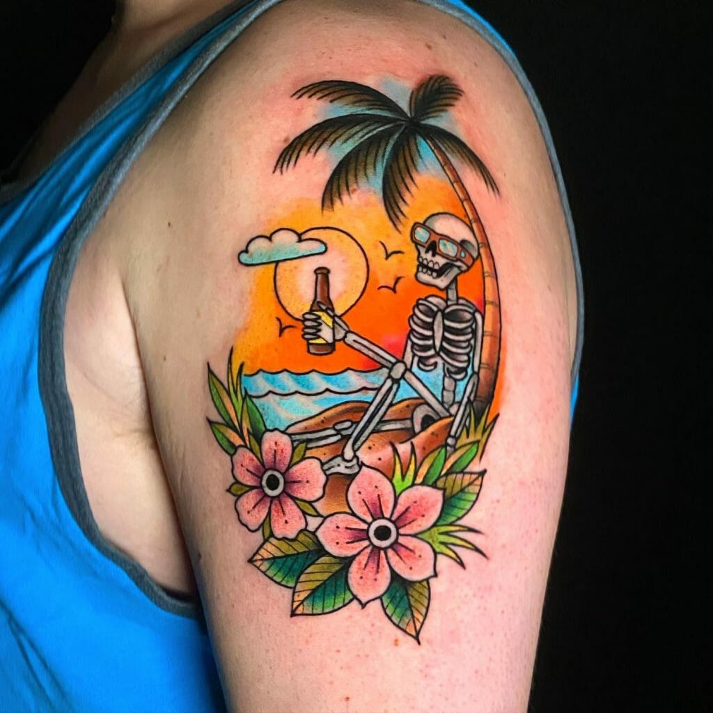 Skull Beach Tattoo ideas