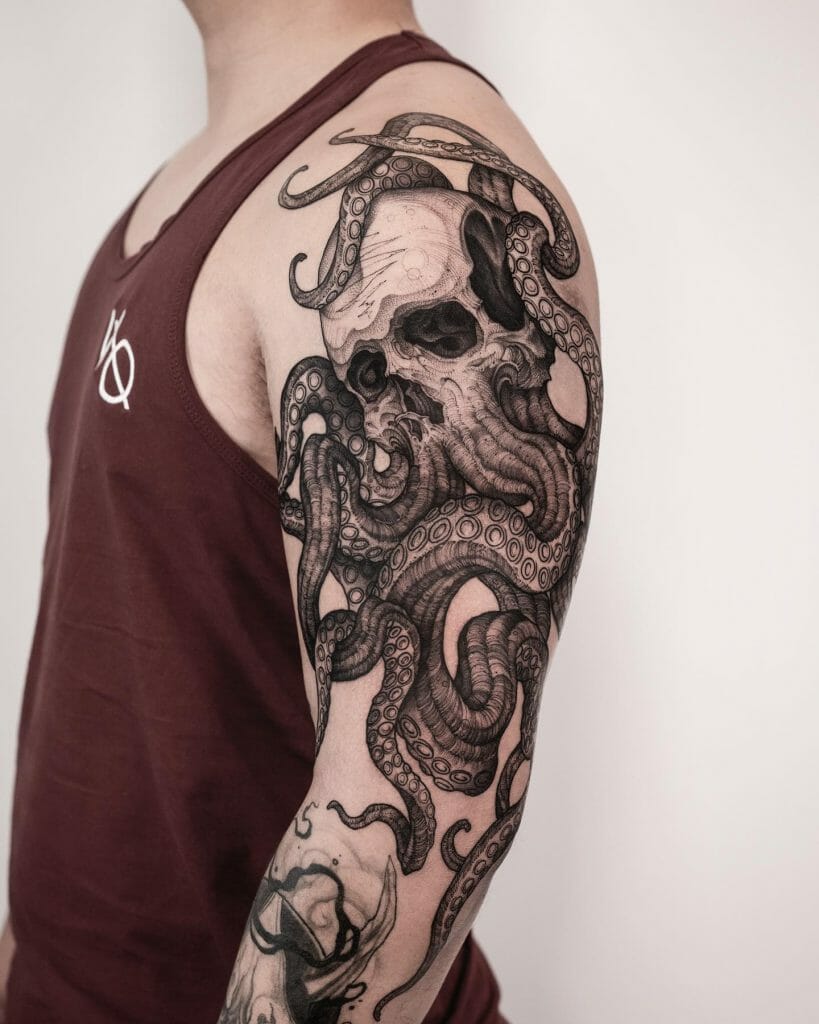 Skull & Octopus Tattoo