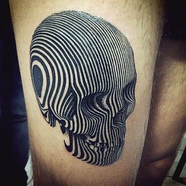 Skull Stripe Tattoo