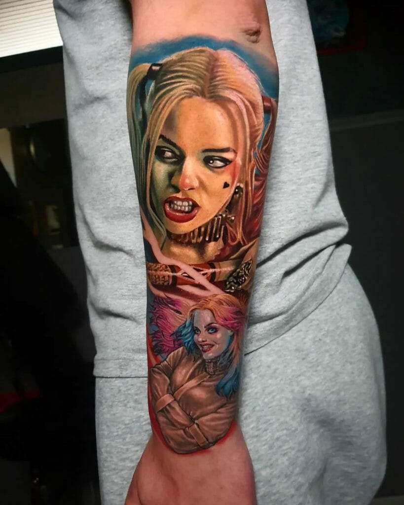 Small Harley Quinn Tattoo Outline