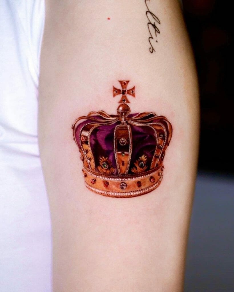 Small King Crown Tattoo
